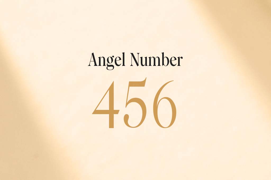 angel number 456 written on a beige background