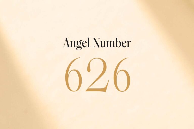 angel number 626 written on a beige background