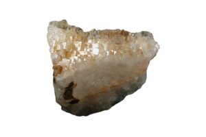 A cryolite crystal on a white background. Source: WikiMedia | Kelly Nash