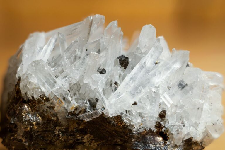 A crystal growing on a stone