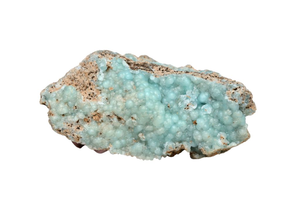 Hemimorphite chunk on white background