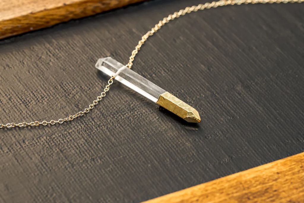 A Lemurian Seed Crystal on table. Source: Etsy | LizBethJewelryCo