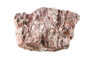 Unpolished Rhyolite in a white background