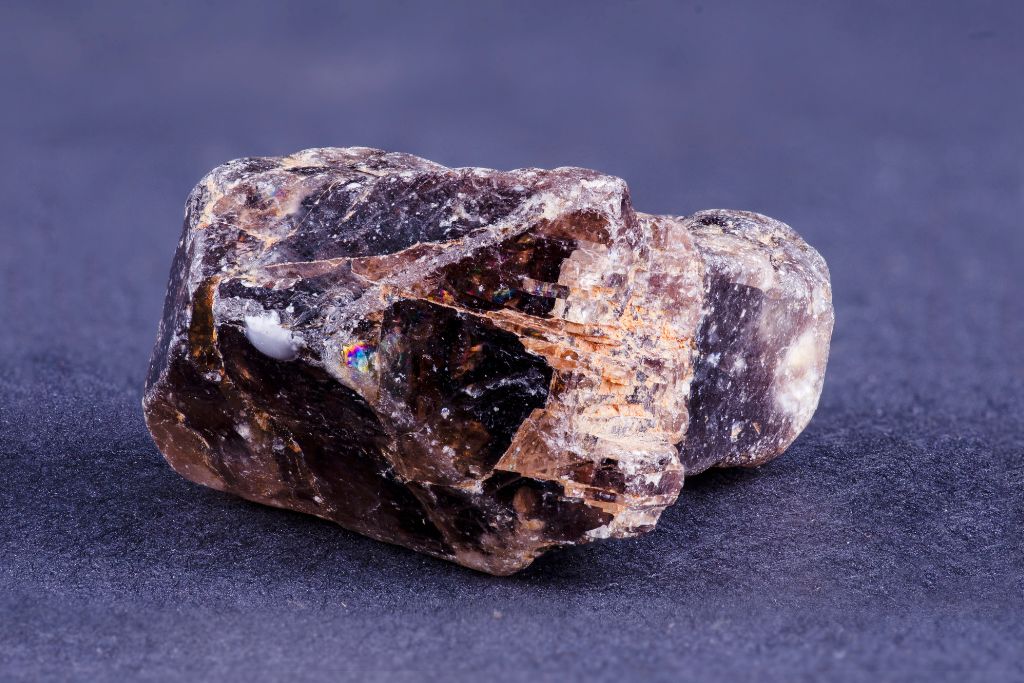 A Zircon crystal on a dark background