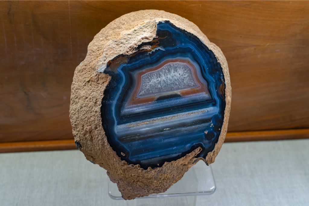 enhydro agate on geode rock