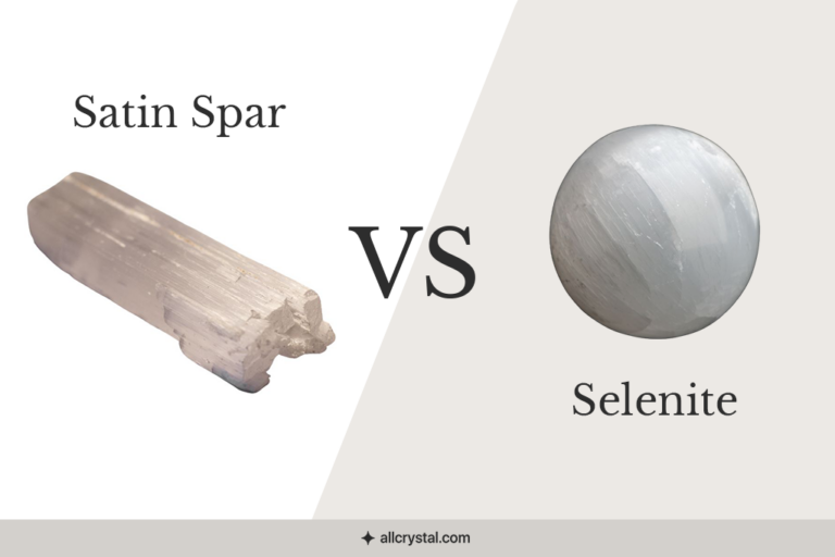A custom featured graphic for Satin spar vs Selenite