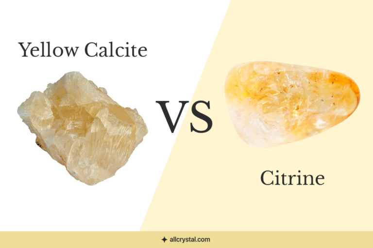 A custom featured graphic for yellow calcite vs citrine