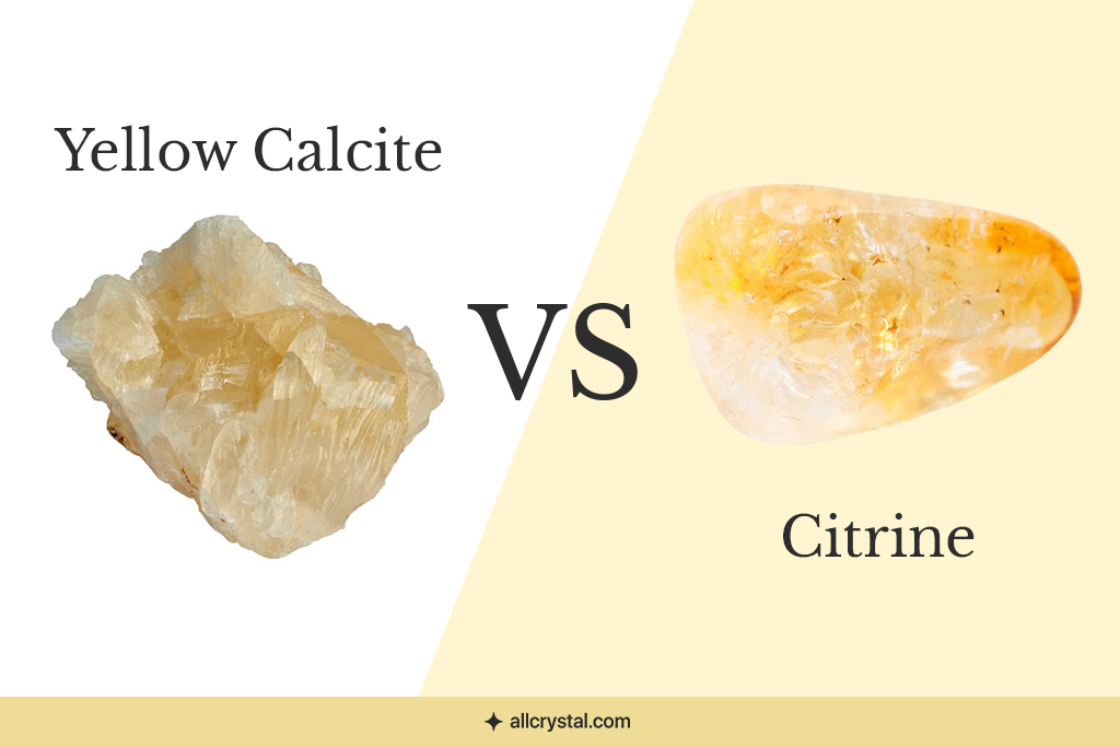 A custom featured graphic for yellow calcite vs citrine