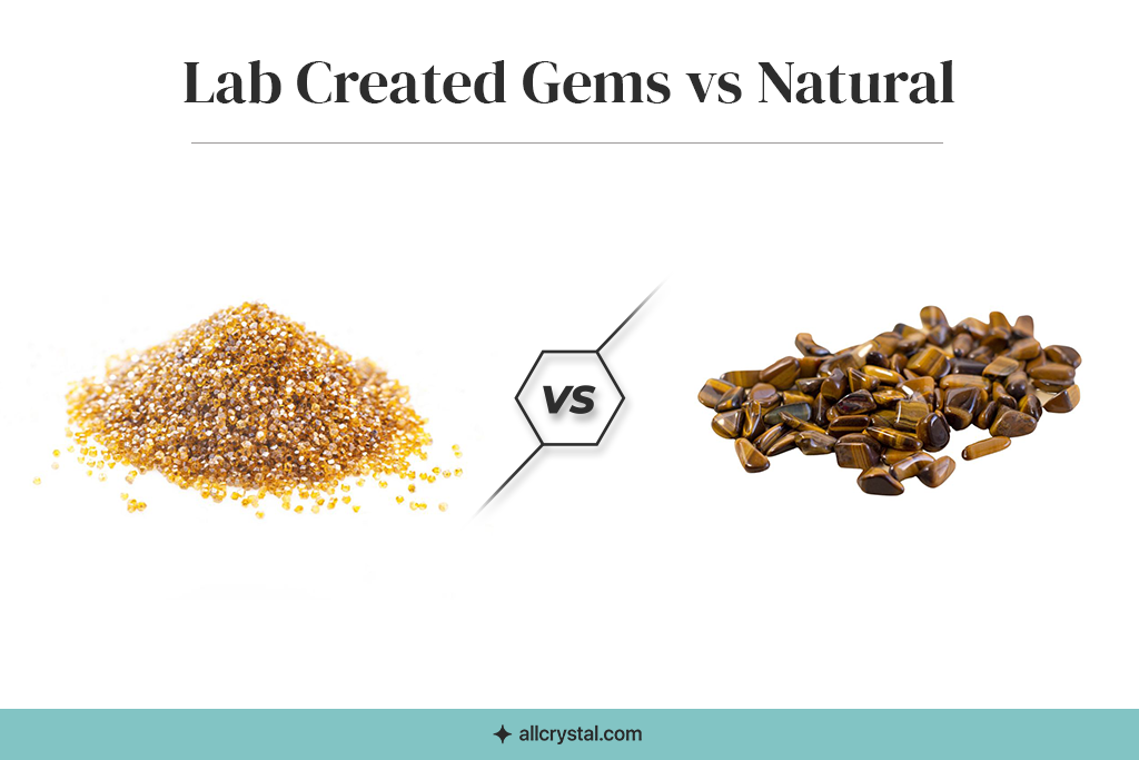 A custom graphic for Lab Created vs Natural crystals
