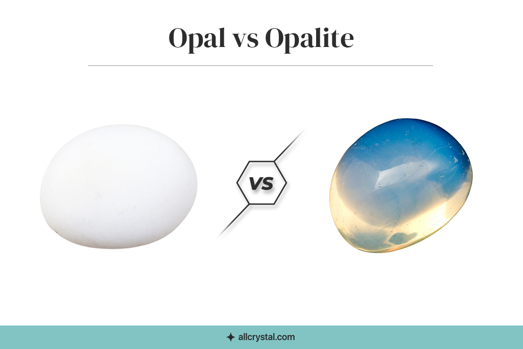 A custom graphic for Opal vs Opalite crystals