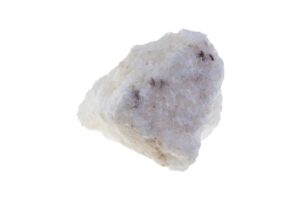 an Anhydrite crystal on a white background