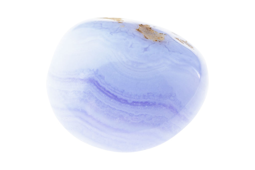 Blue Lace Agate in white background