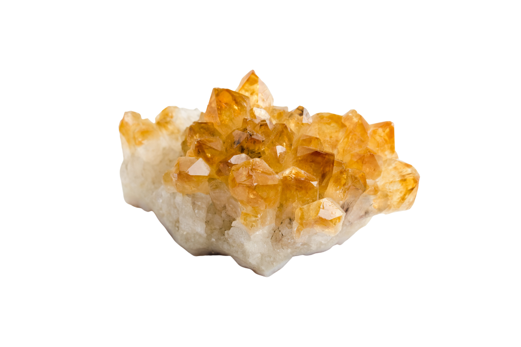 Citrine chunk on white background