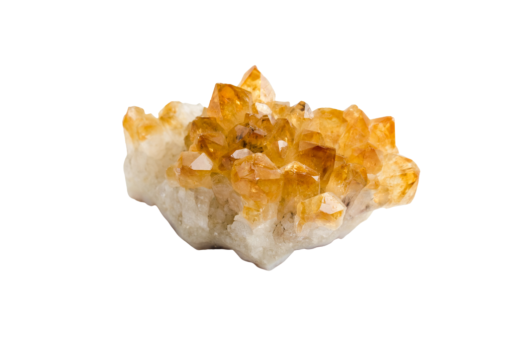 Citrine on a plain white background 