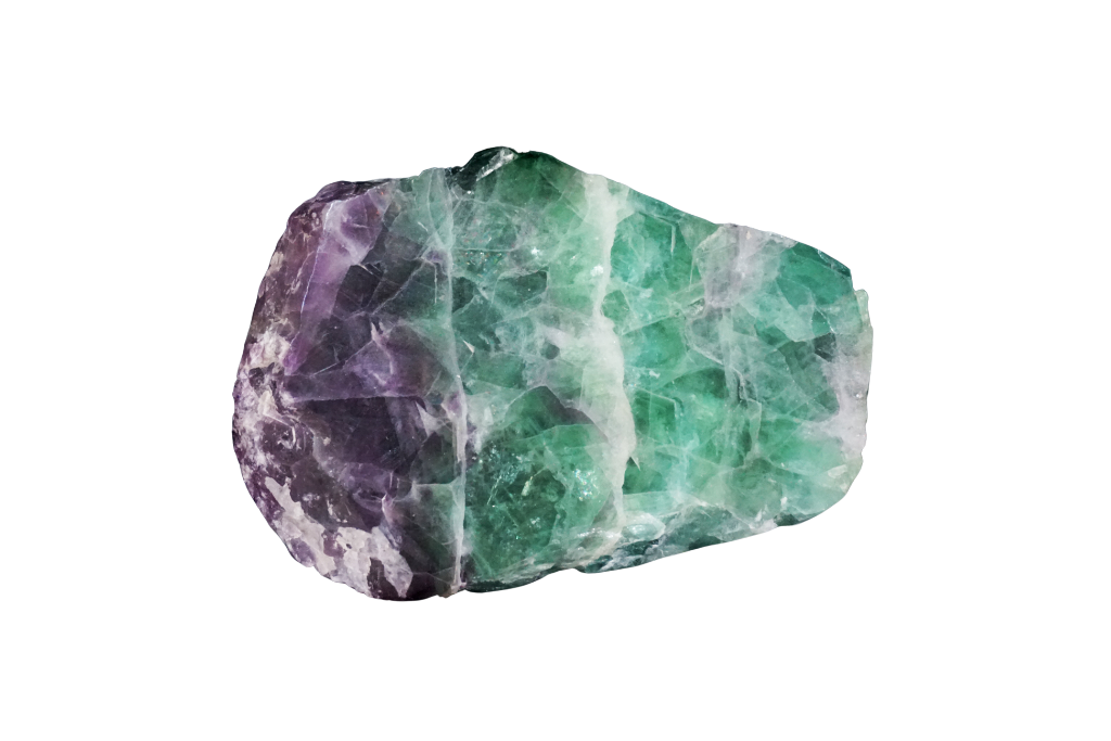 Fluorite in white background