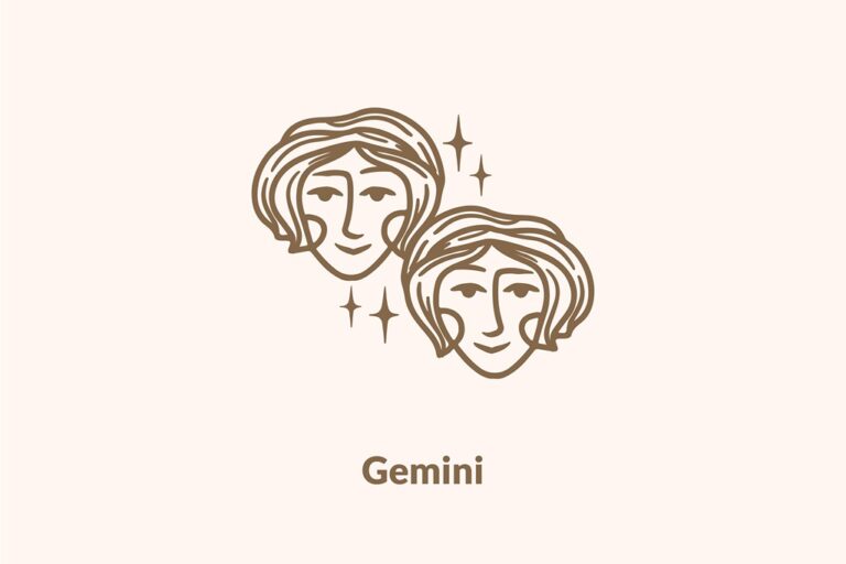Gemini symbol on beige background