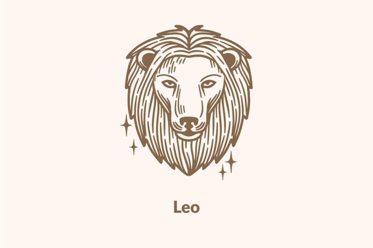 Leo symbol on beige background
