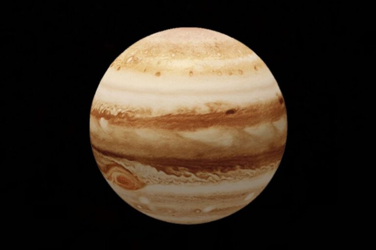 Planet Jupiter on a black background