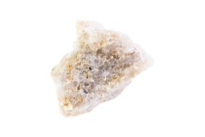 A Raw Conglomerate Stone Aka PuddingStone on a white background