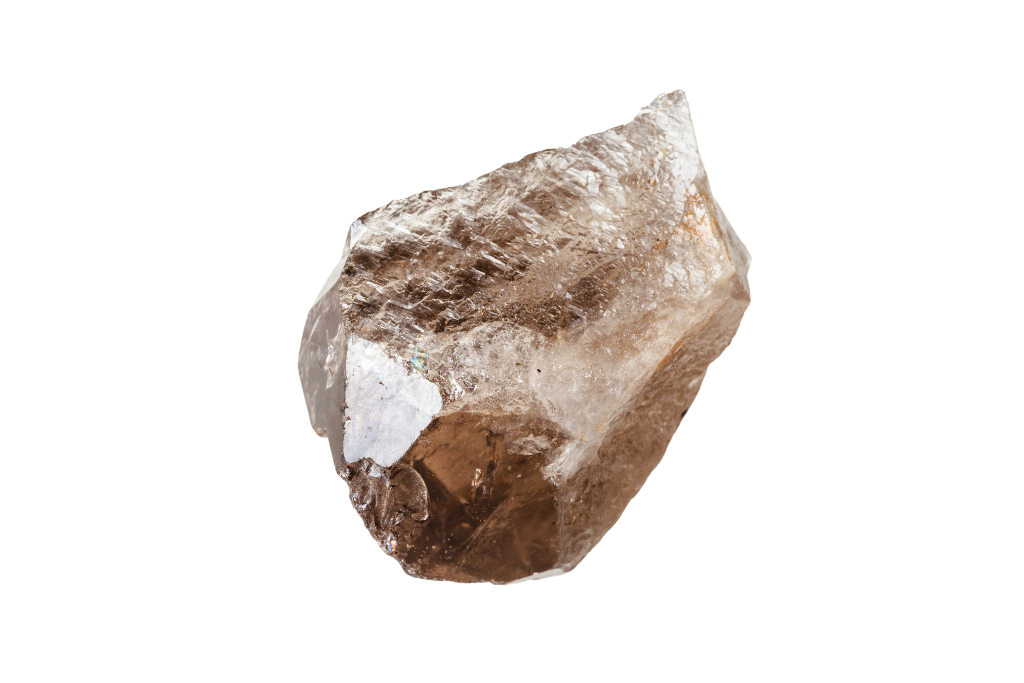 Smoky Quartz on a plain white background 