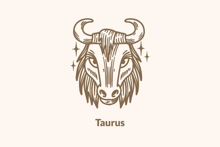 taurus zodiac sign on white background