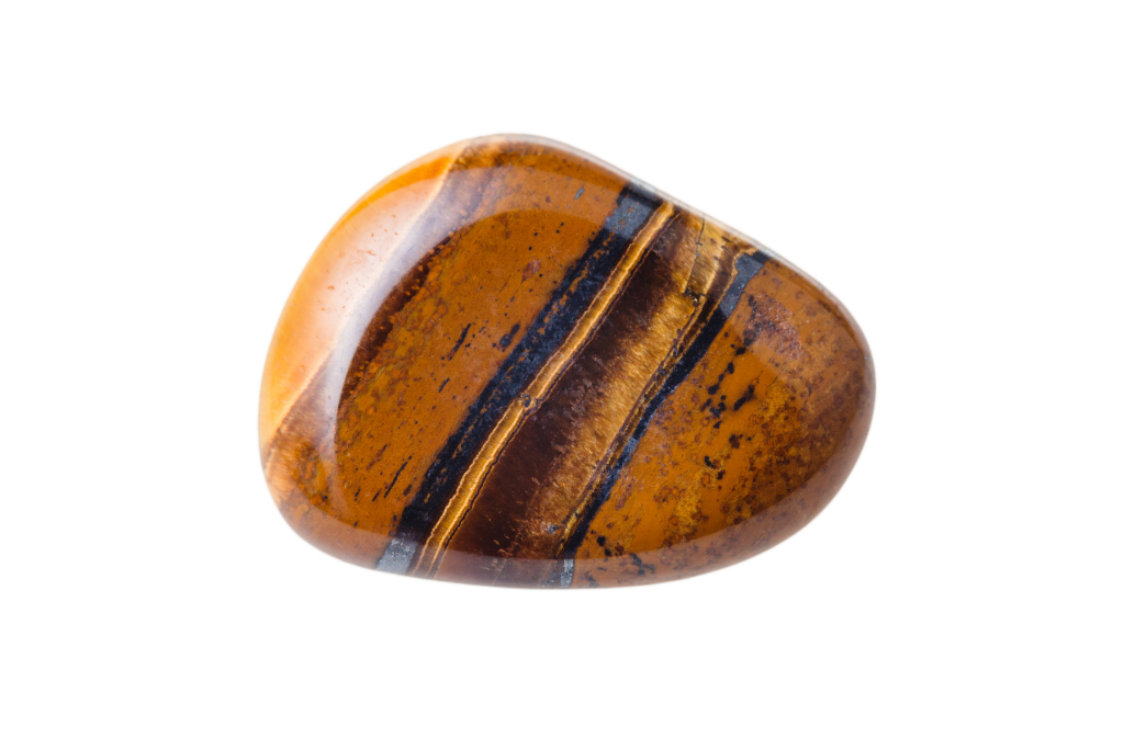 tigers eye on white background