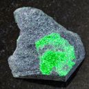 A Uvarovite Garnet on a rock