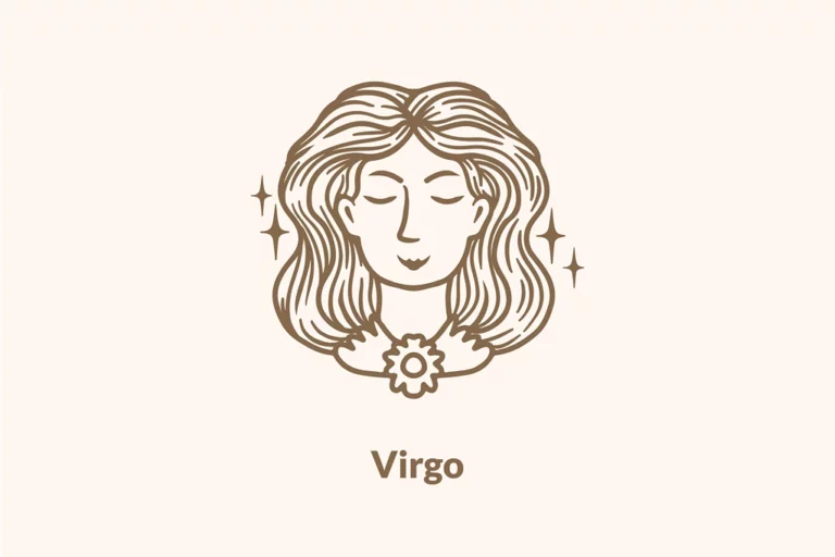 virgo on beige background