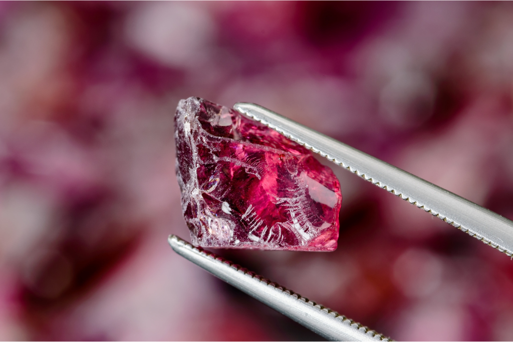 photo of garnet crystal up close