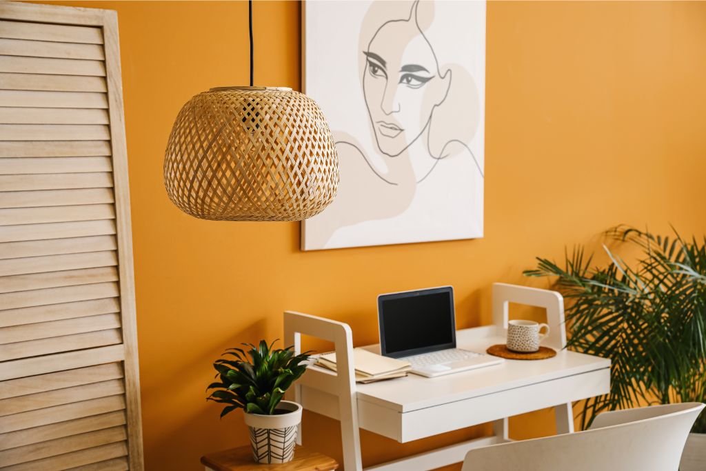 modern orange workstation