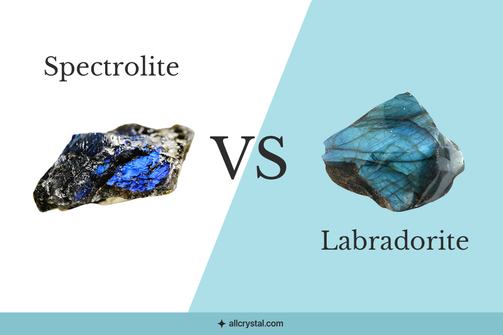 A custom featured graphic for spectrolite vs labradorite