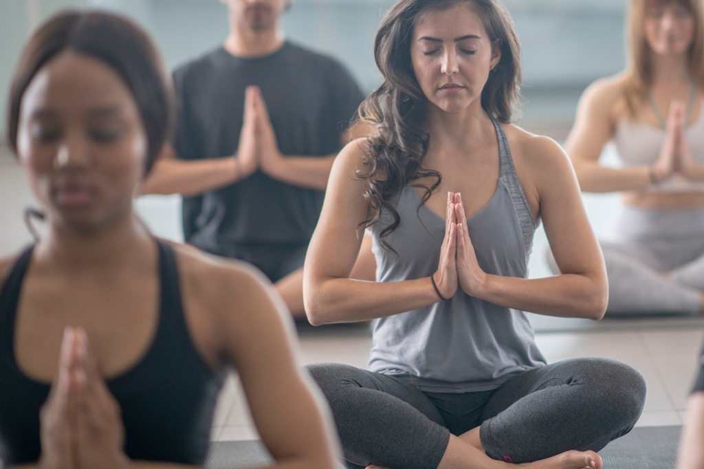 women meditating