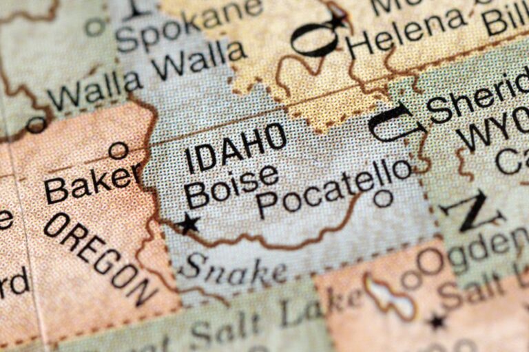 A map of Idaho