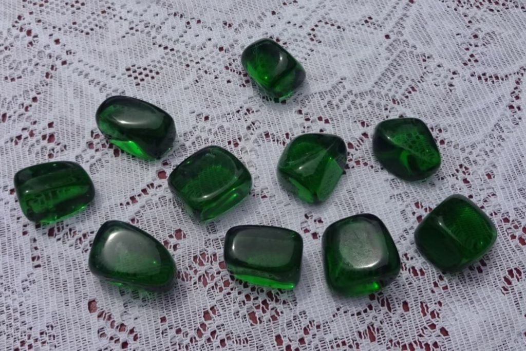 Gaia Stones on a table cloth. Source: Etsy | EarthsRocks