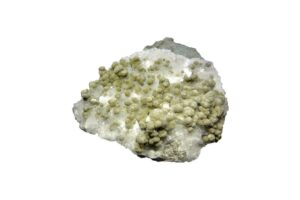 gyrolite on white background. Image Source: Flickr | Willowleaf Minerals