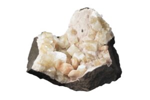 raw Heulandite in a white background