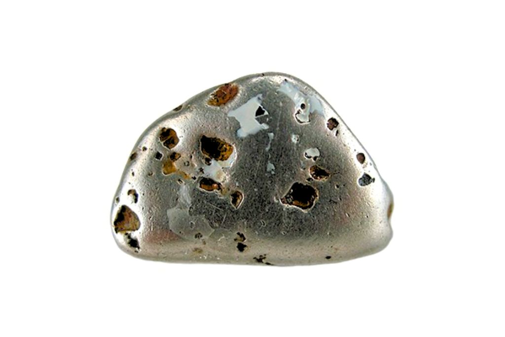 Platinum Nugget stone on a white background