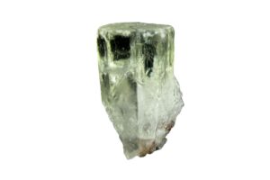 Thaumasite crystal on a white background. Image Source: Wikimedia.org | Robert M. Lavinsky