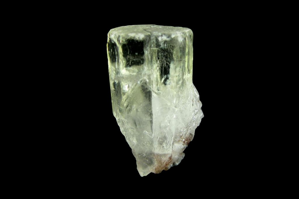 Thaumasite crystal on a black background