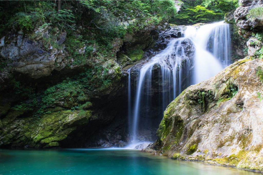 tranquil image of waterfall