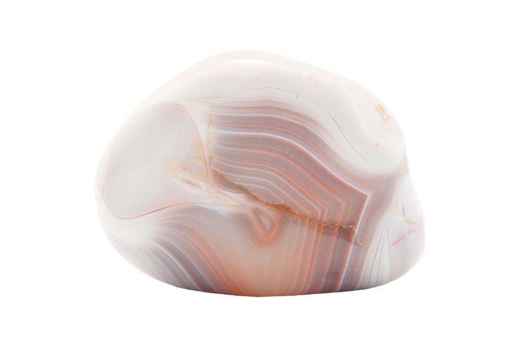 Agate crystal on a white background