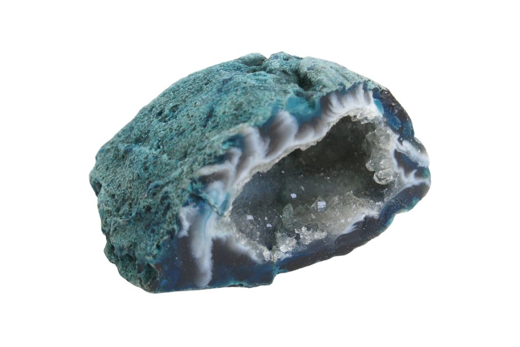 Blue Geode in a white background 