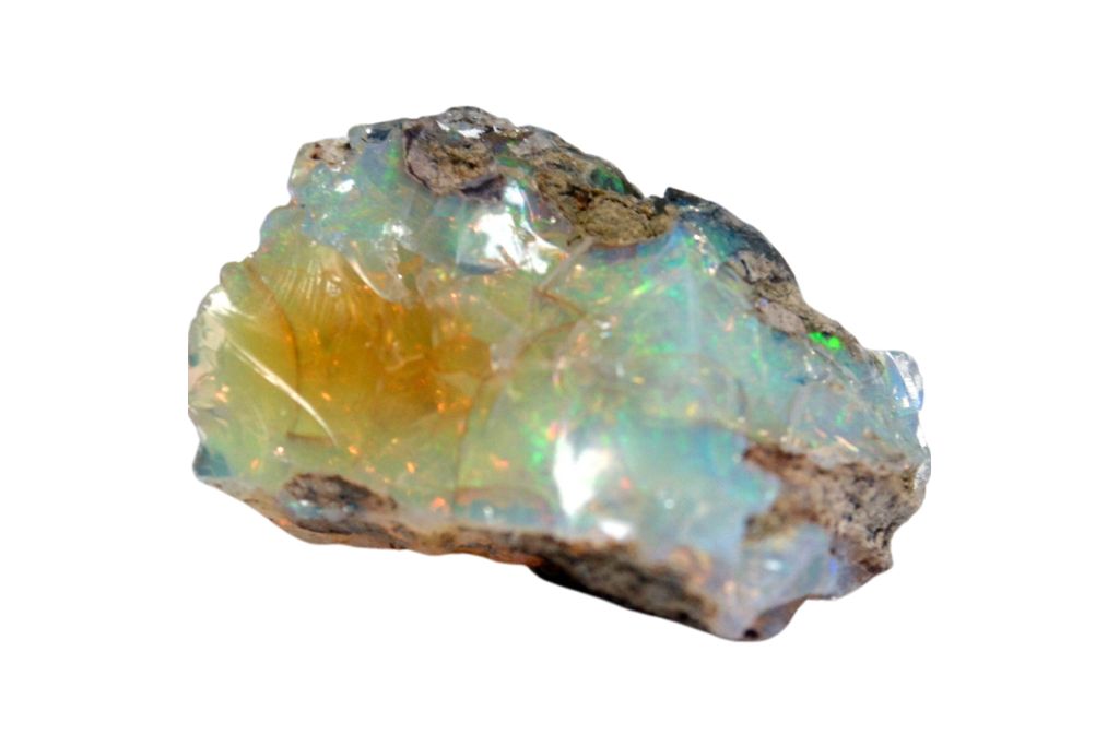 opal crystal on a white background