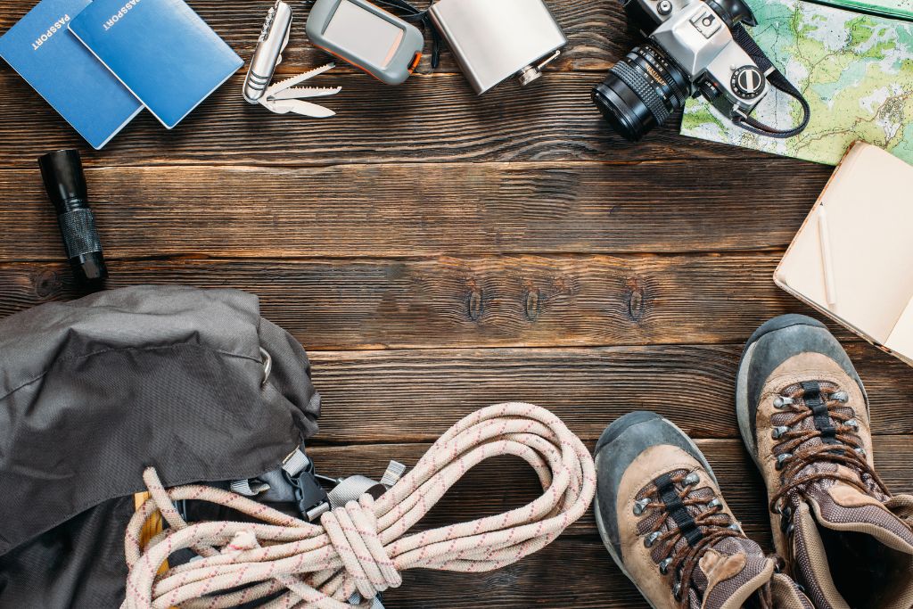 Gear and tools prepared and placed on the table