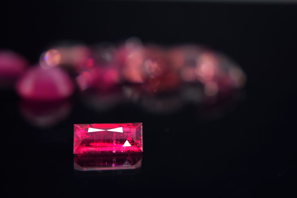 Red Spinel on dark background