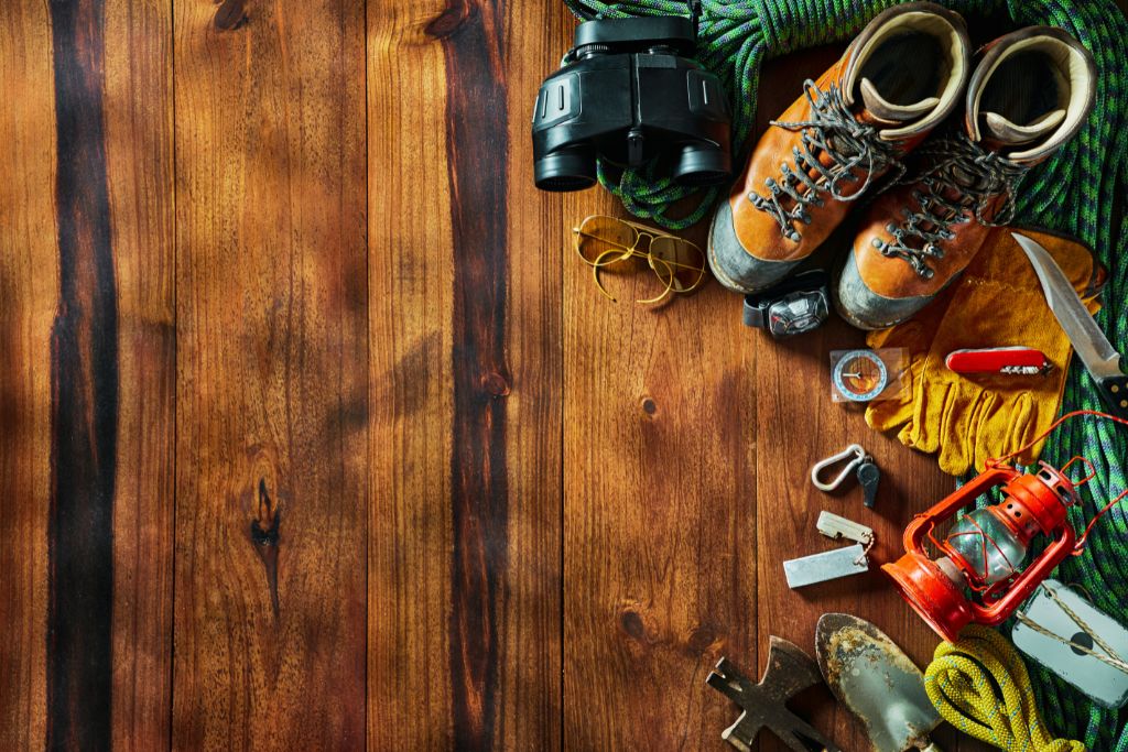 tools and gears placed on the ground