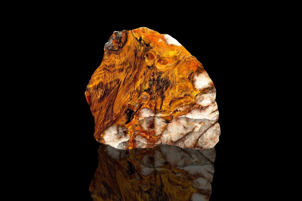 binghamite slab on dark background