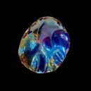 Blue amber on dark background