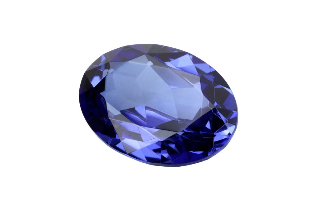 Blue sapphire on white background