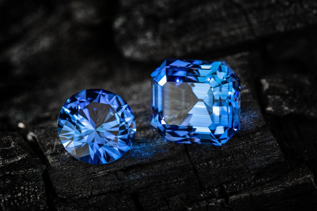 Blue Sapphire on dark background